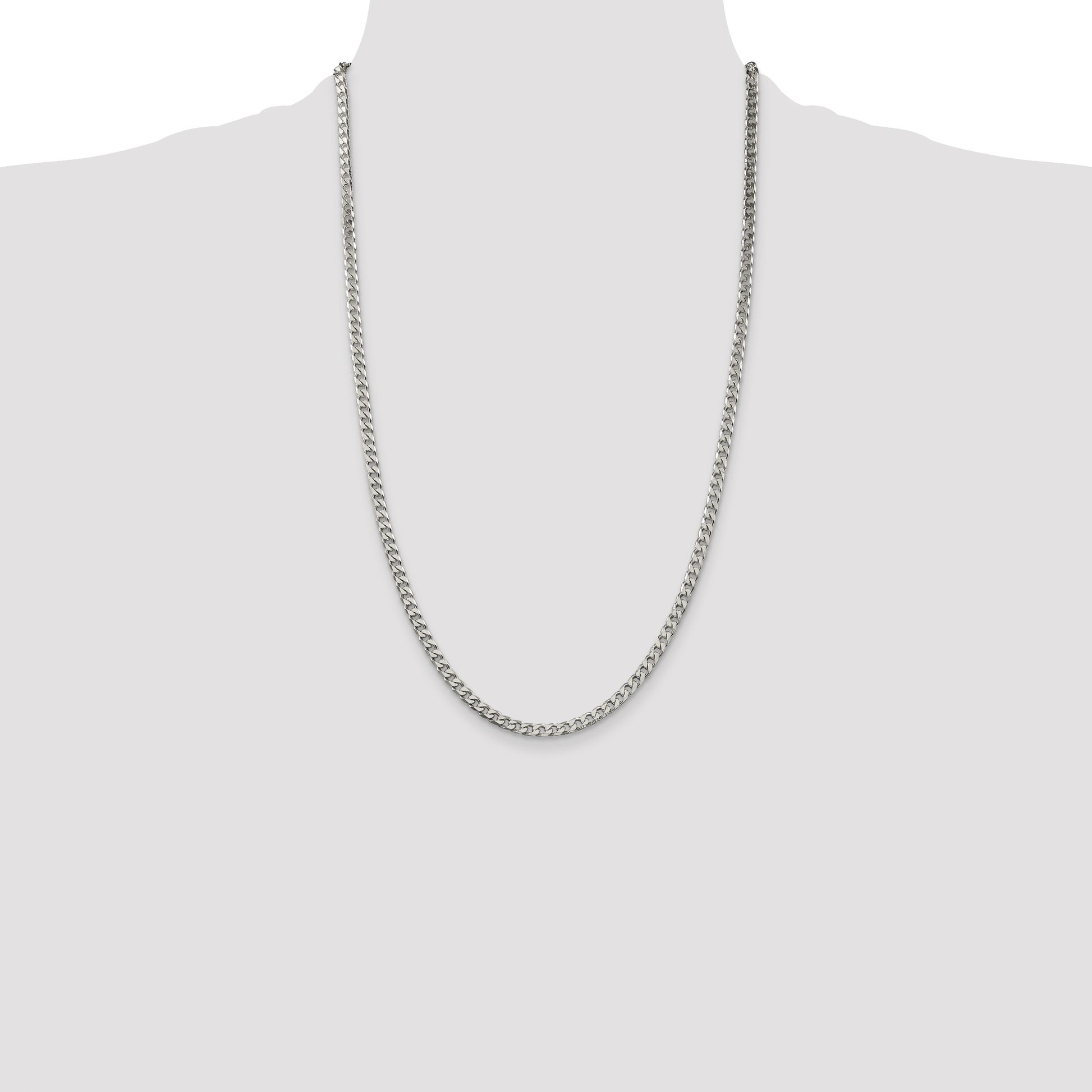 Sterling Silver Polished 3.5mm Curb Chain