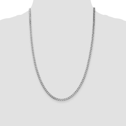 Sterling Silver Rhodium-plated Polished 3.5mm Curb Chain