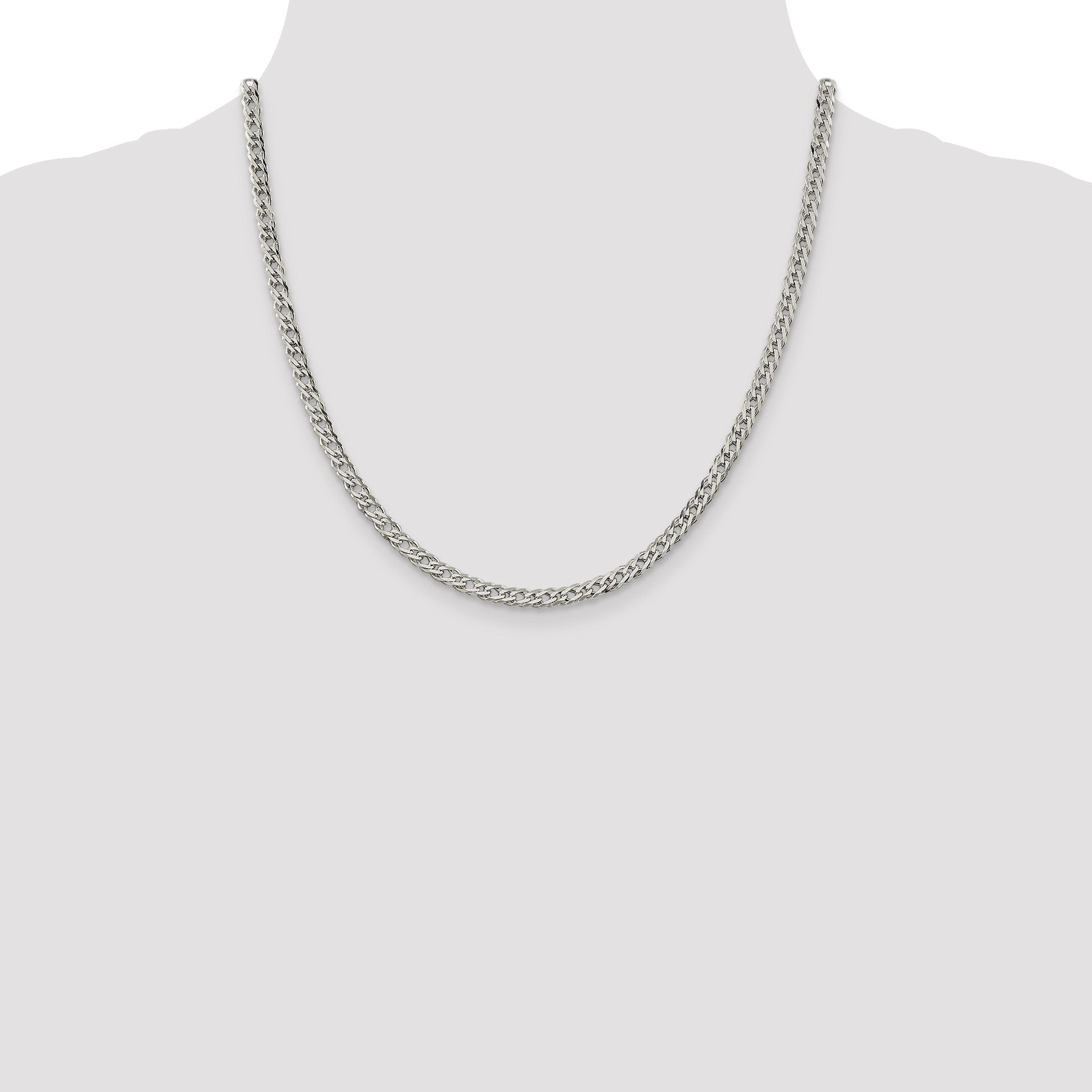 Sterling Silver 4.25mm 6 Side D/C Flat Double Curb Chain