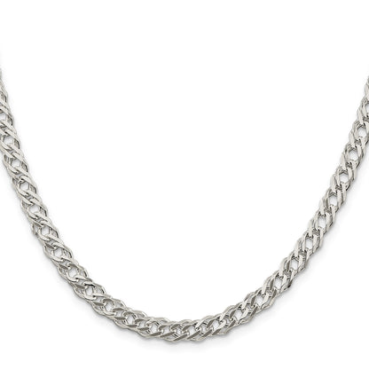 Sterling Silver 5.65mm 6 Side D/C Flat Double Curb Chain