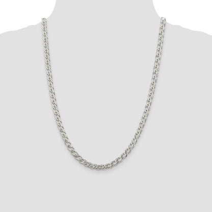 Sterling Silver 5.65mm 6 Side D/C Flat Double Curb Chain