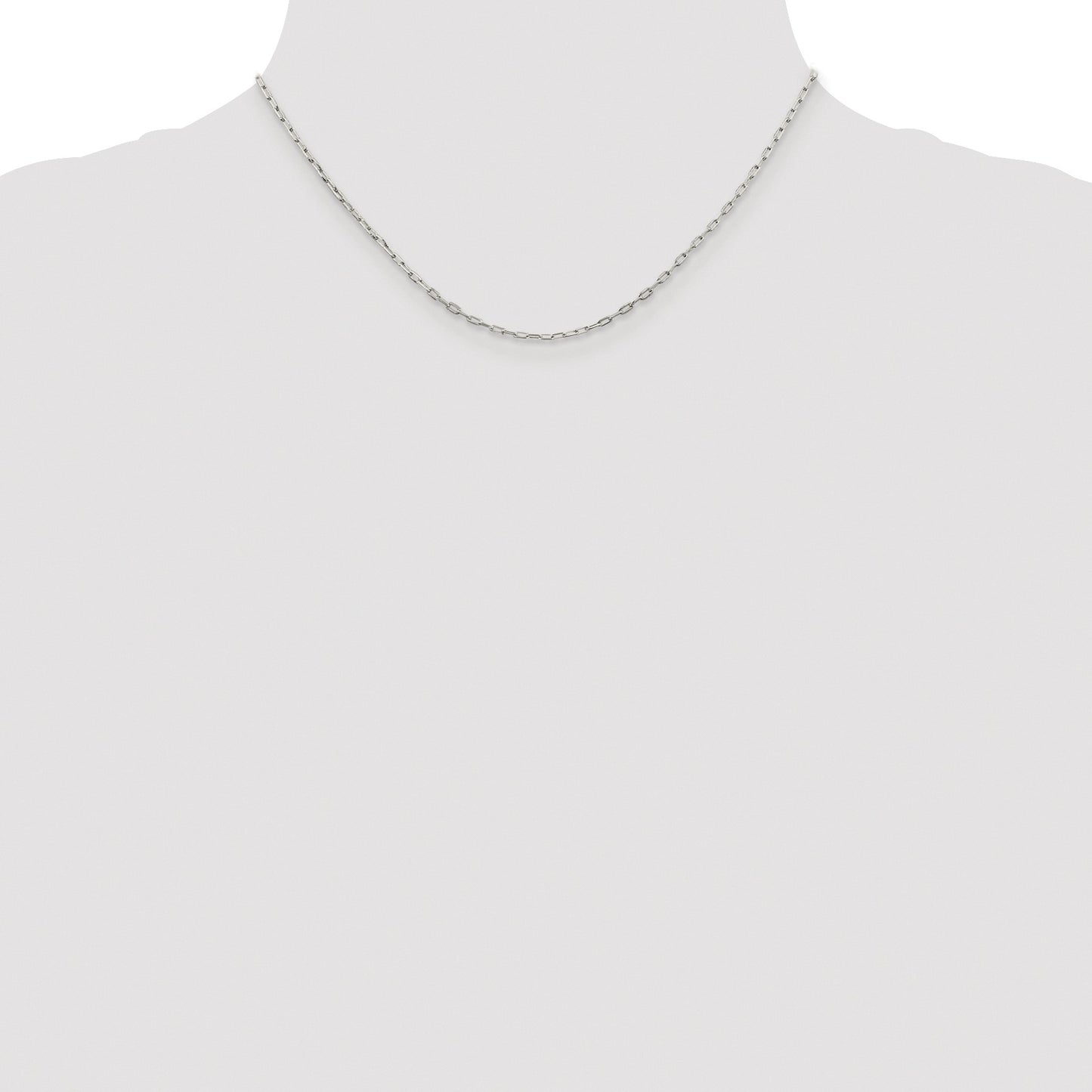 Sterling Silver Rhodium-plated 1.75mm Elongated Open Link Chain