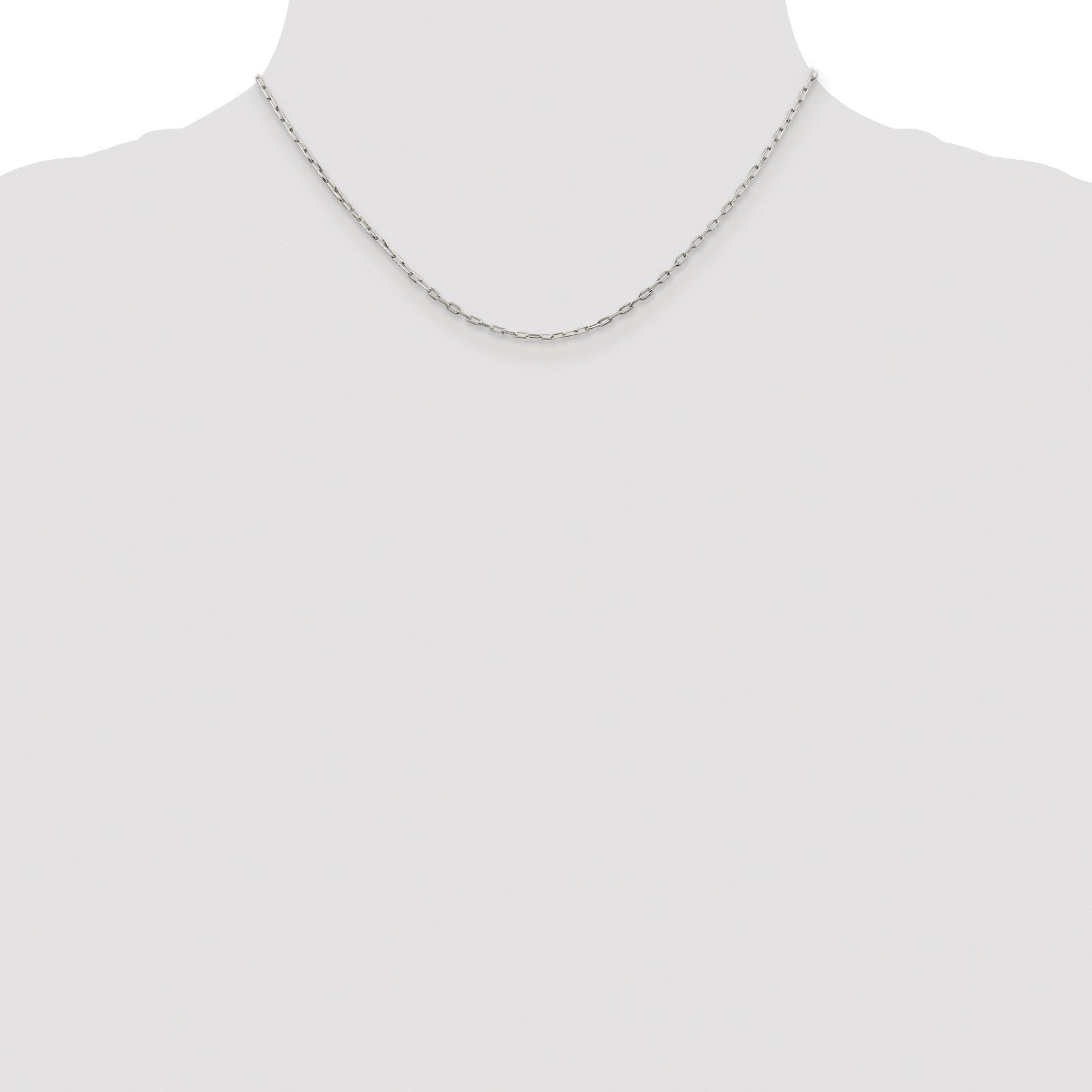 Sterling Silver Rhodium-plated 1.75mm Elongated Open Link Chain