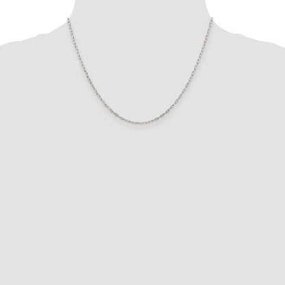 Sterling Silver Rhodium-plated 1.75mm Elongated Open Link Chain