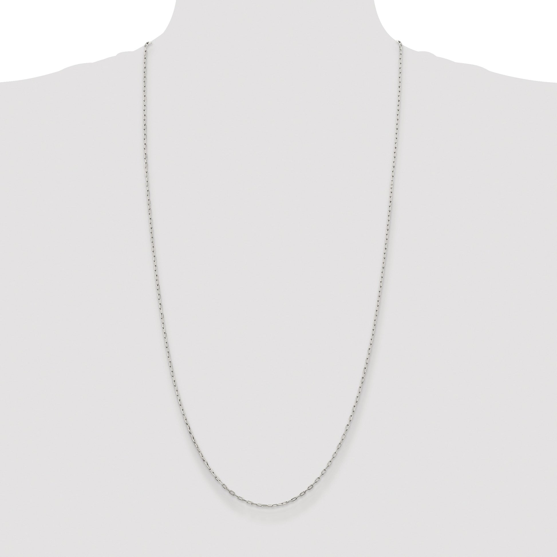 Sterling Silver Rhodium-plated 1.75mm Elongated Open Link Chain