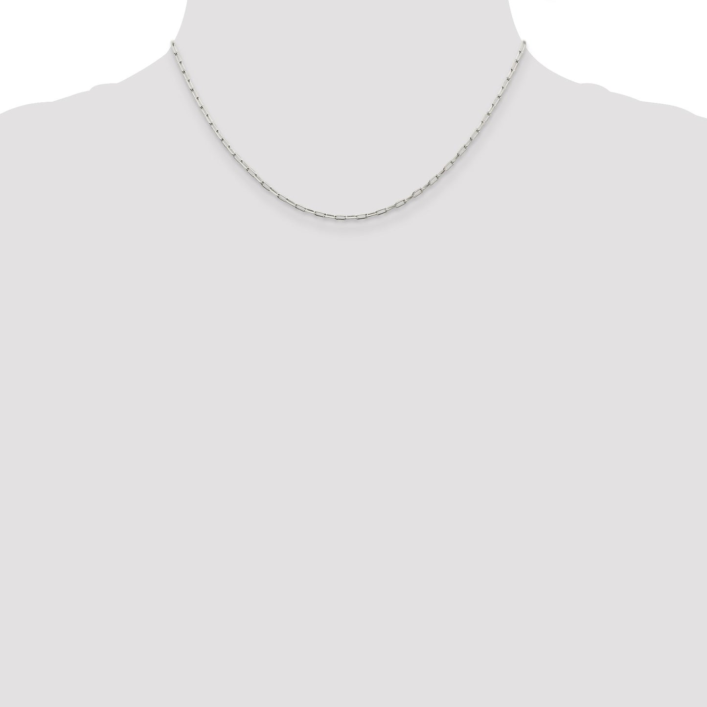 Sterling Silver 2mm Elongated Open Link Chain