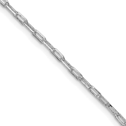 Sterling Silver Rhodium-plated 2mm Elongated Open Link Chain