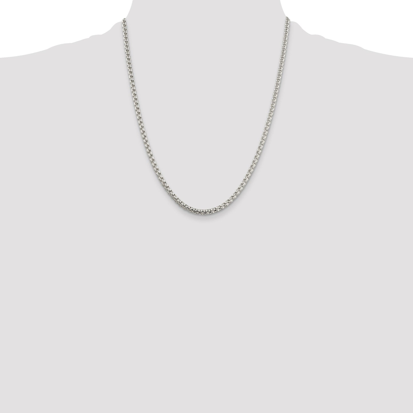 Sterling Silver 3.6mm Round Box Chain