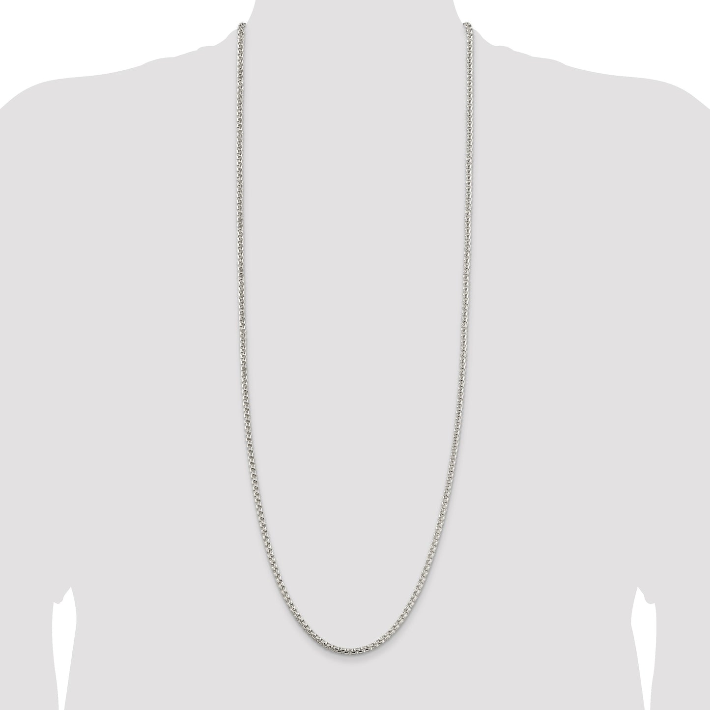 Sterling Silver 3.6mm Round Box Chain