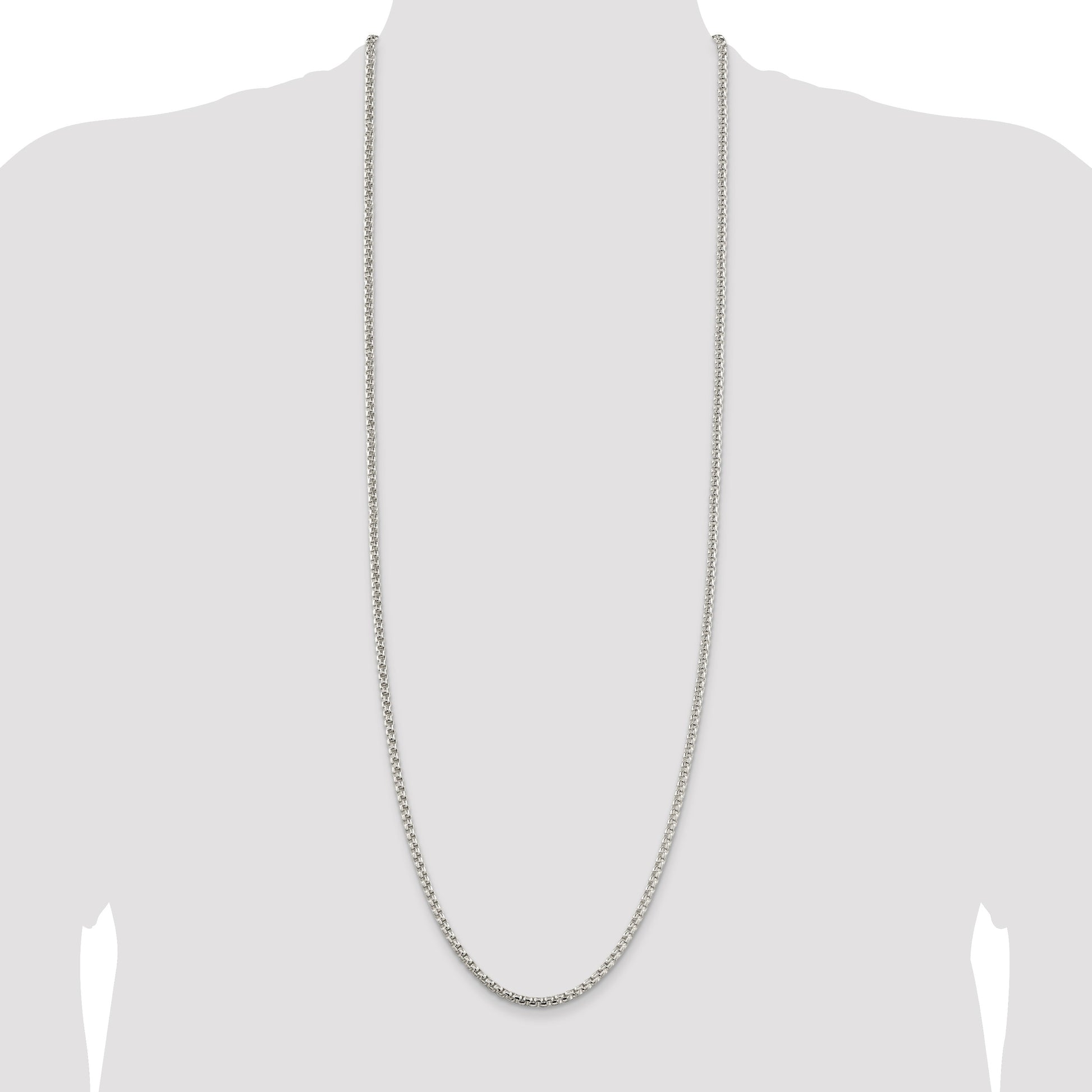 Sterling Silver 3.6mm Round Box Chain
