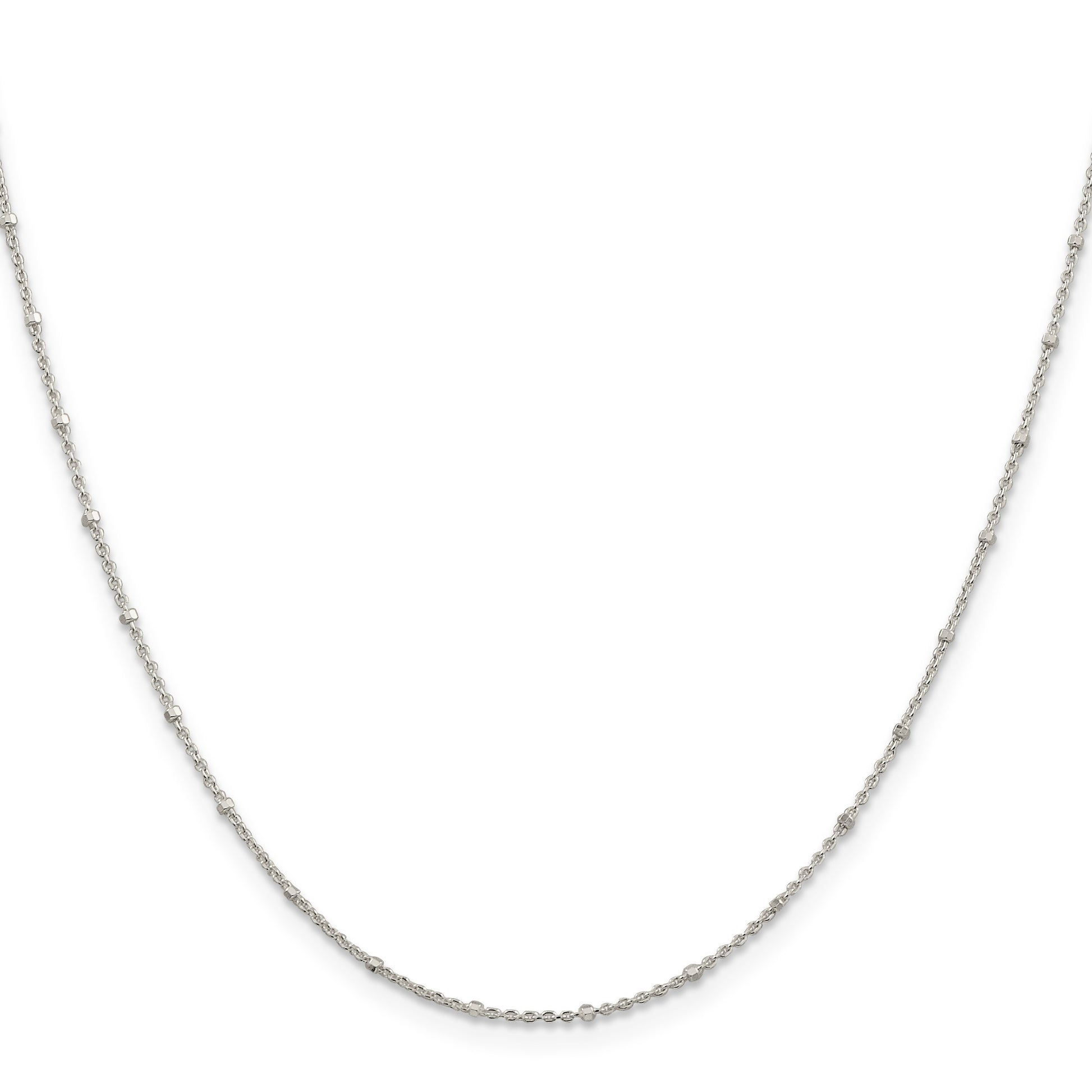 Sterling Silver 1.25mm Rolo with Beads Chain w/2in ext.