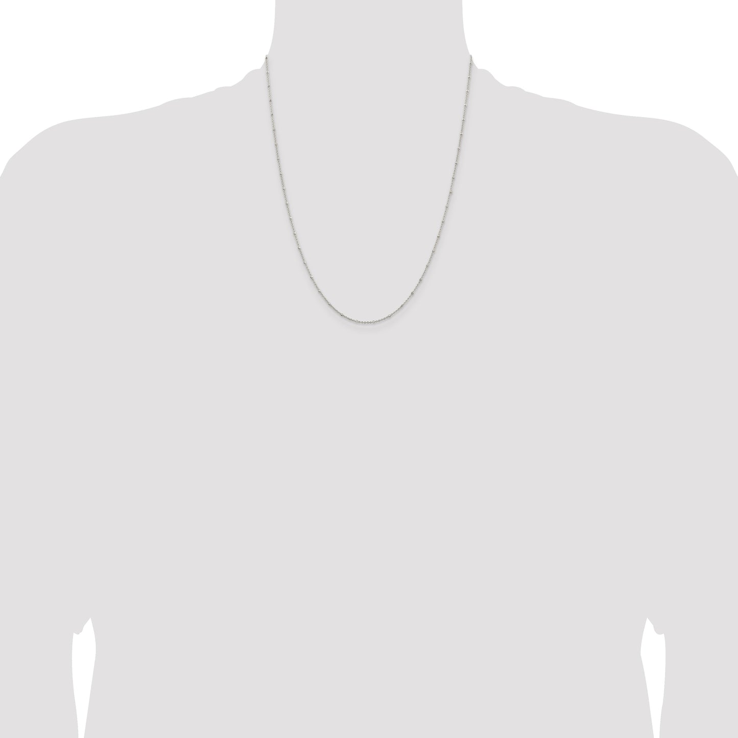 Sterling Silver 1.25mm Rolo with Beads Chain w/4in ext.