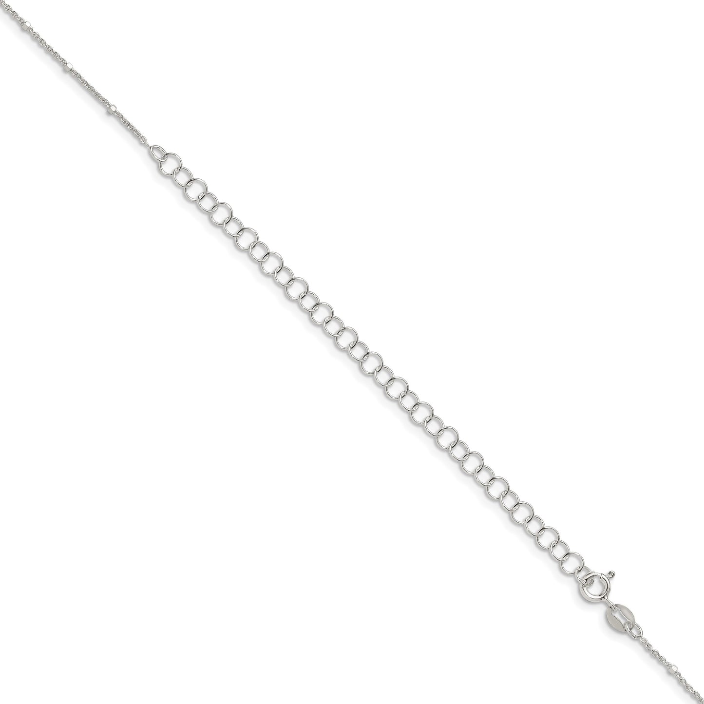 Sterling Silver 1.25mm Rolo with Beads Chain w/4in ext.