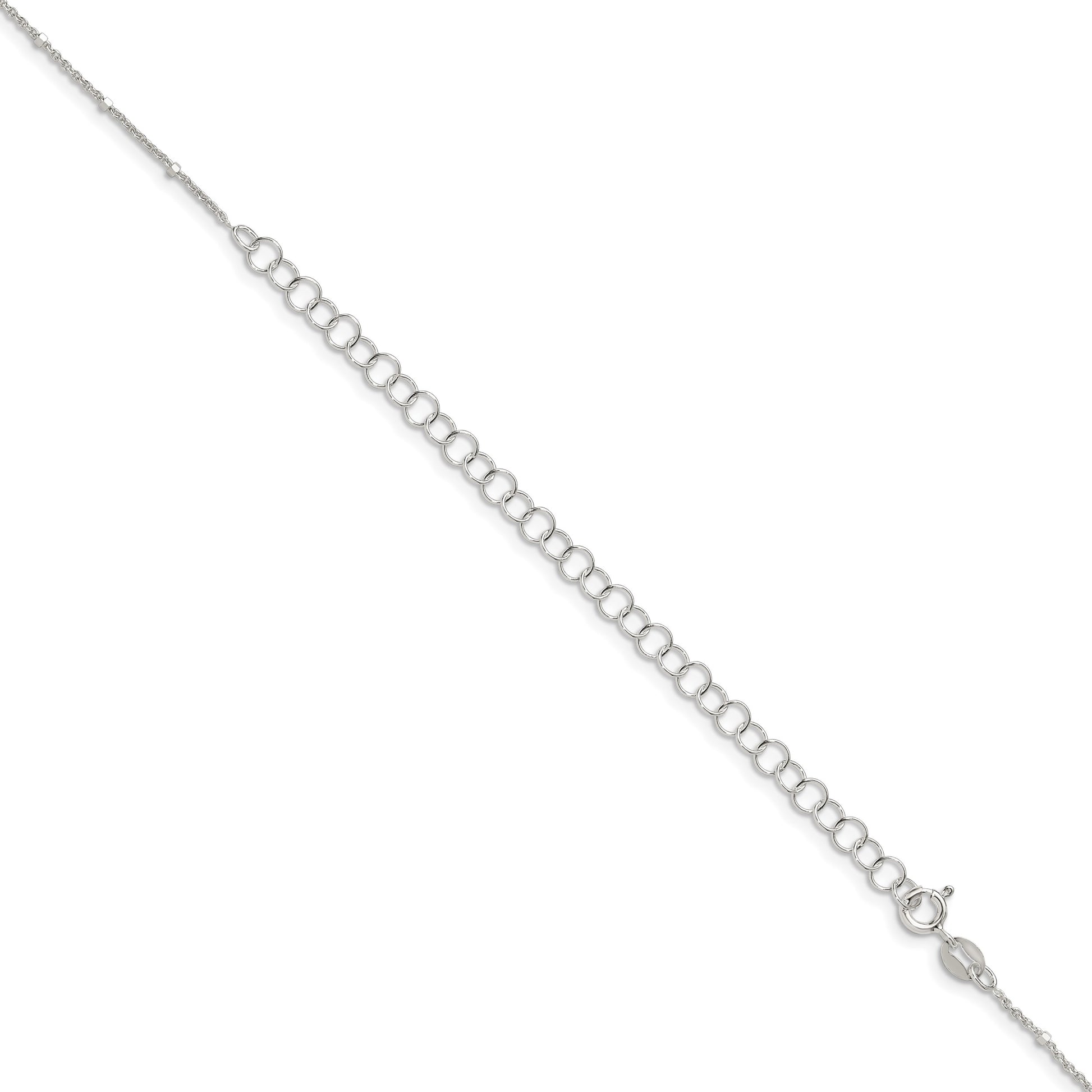 Sterling Silver 1.25mm Rolo with Beads Chain w/4in ext.