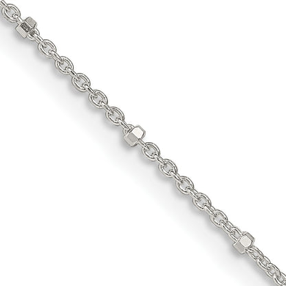 Sterling Silver 1.25mm Rolo with Beads Chain w/2in ext.