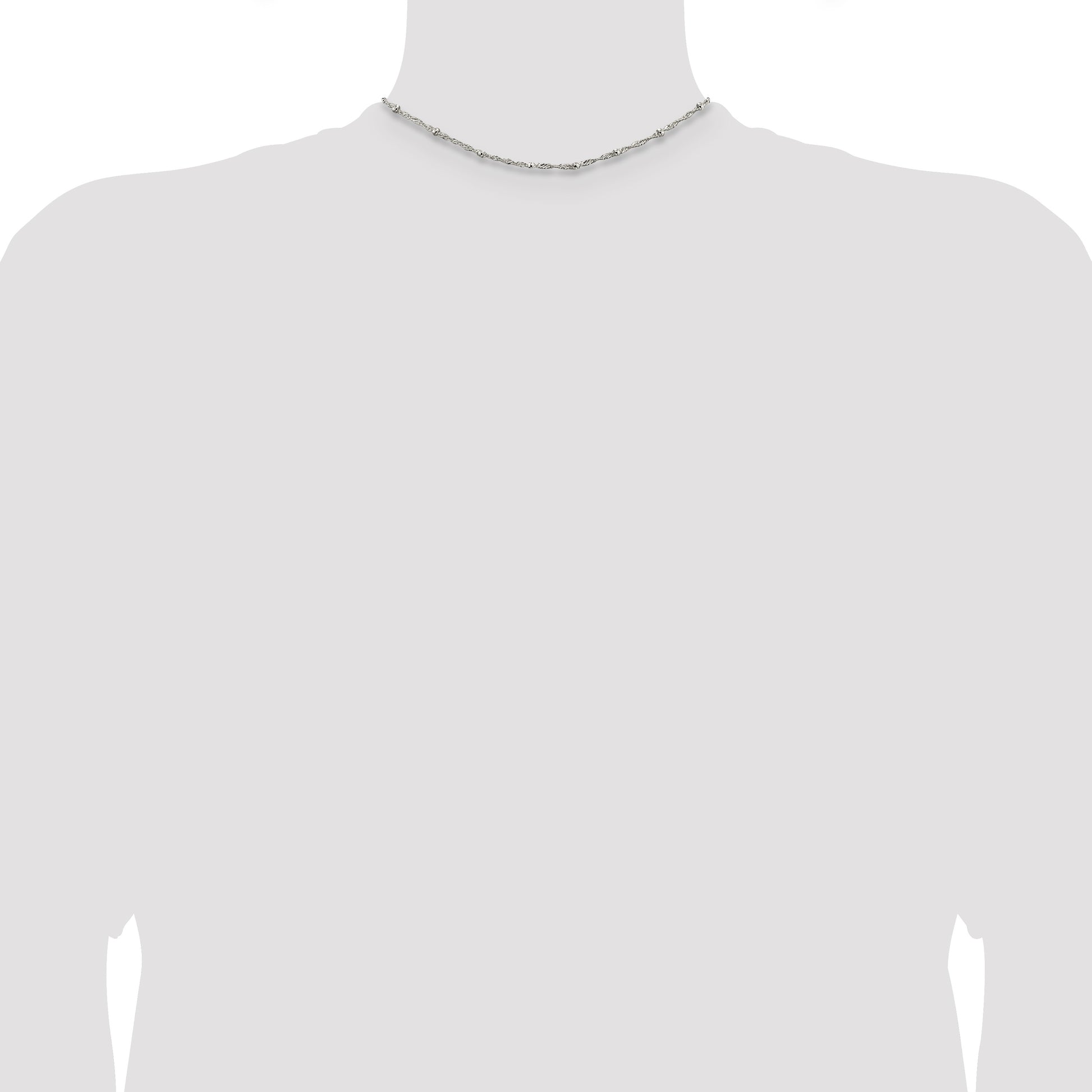 Sterling Silver 2.5mm Singapore w/ Beads Chain