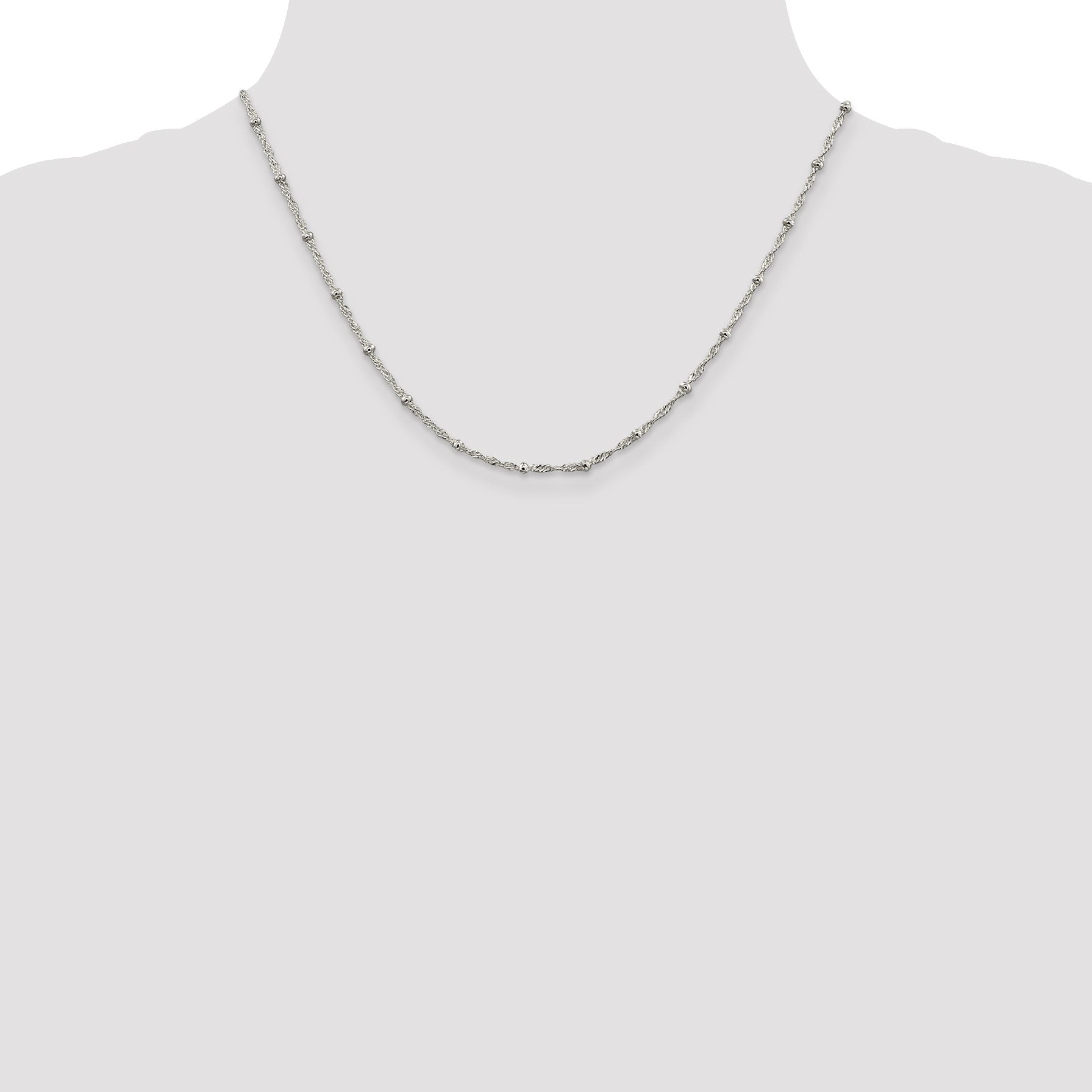Sterling Silver 2.5mm Singapore w/ Beads Chain