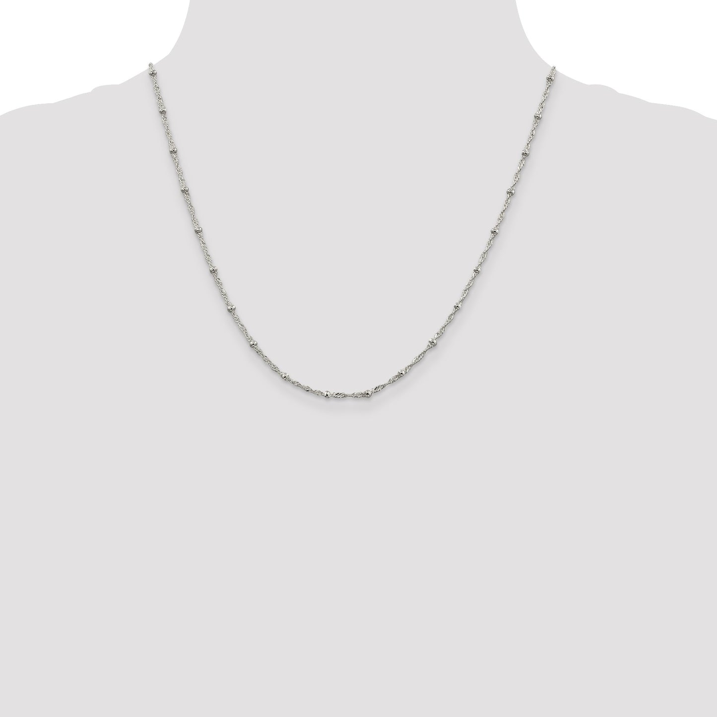 Sterling Silver 2.5mm Singapore w/ Beads Chain