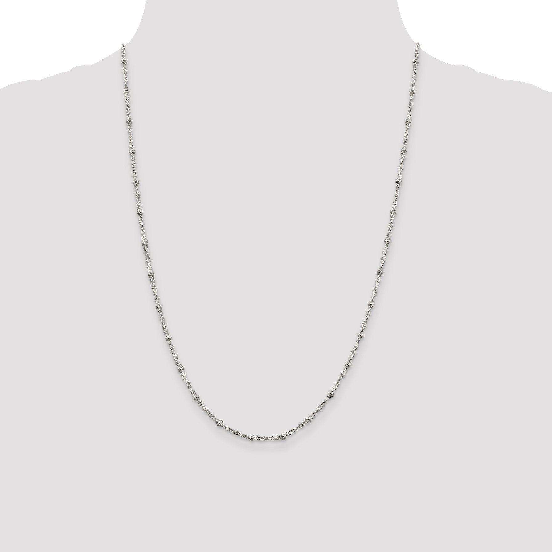 Sterling Silver 2.5mm Singapore w/ Beads Chain
