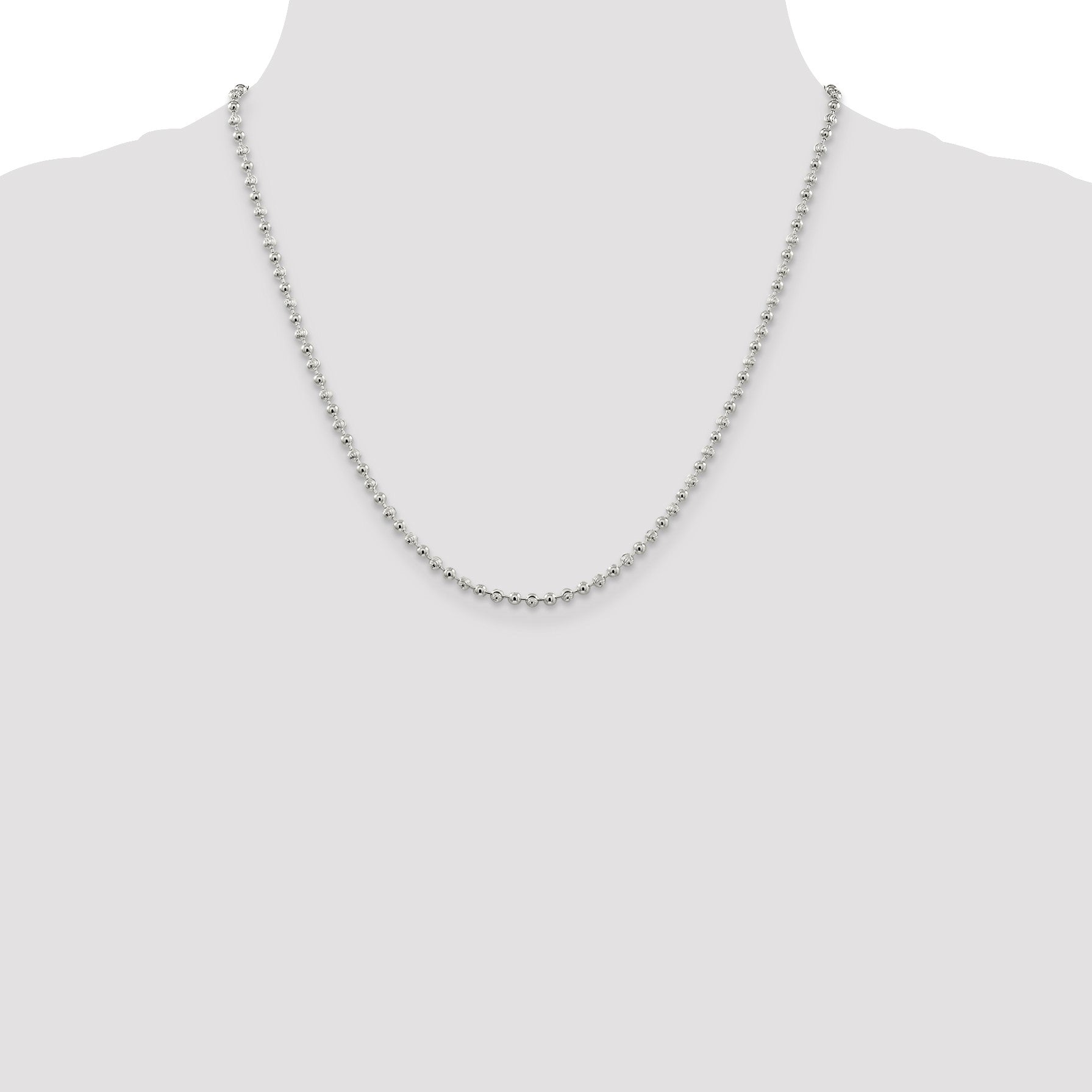 Sterling Silver 3mm Fancy Beaded Chain