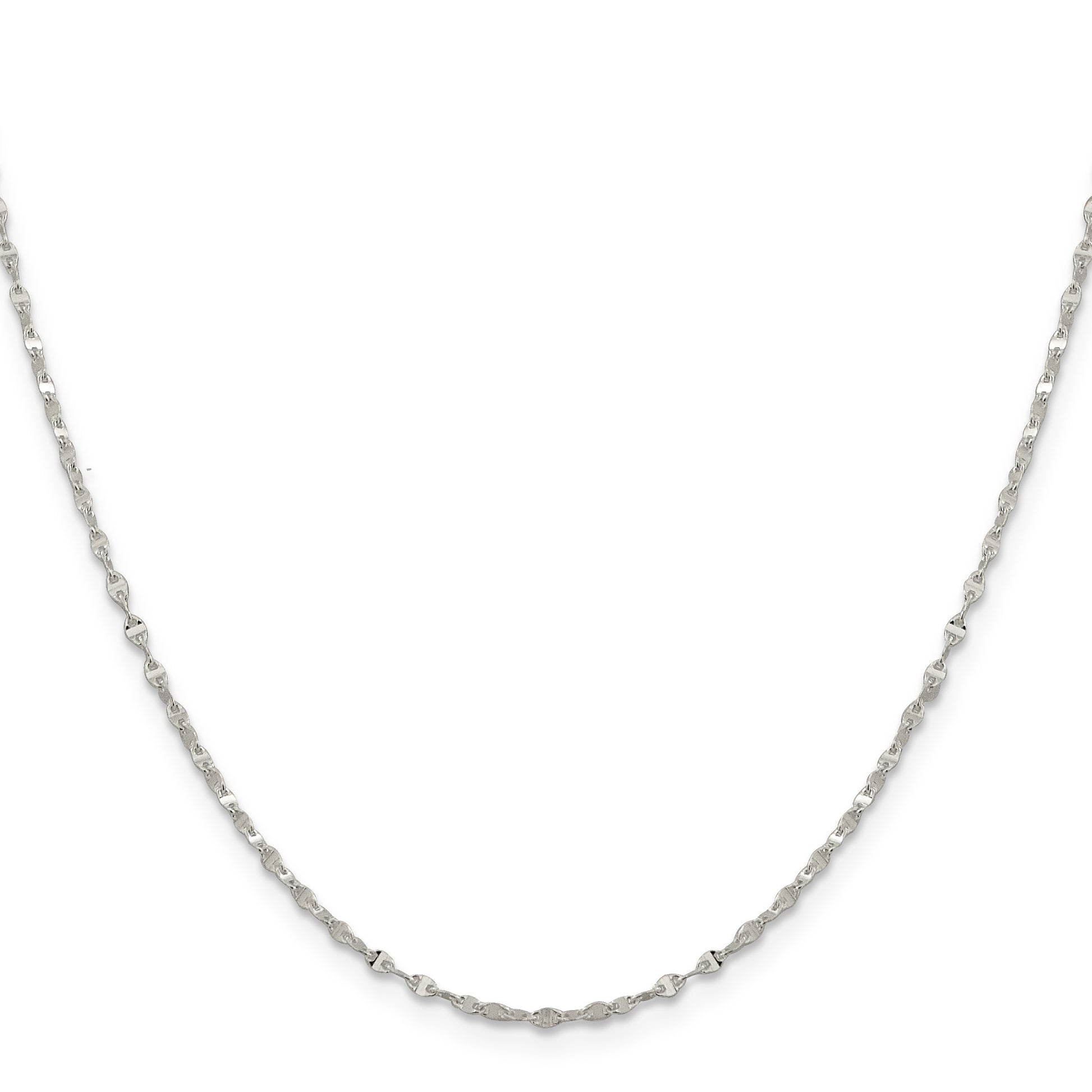 Sterling Silver 1.75mm Fancy Wave Flat Link Chain