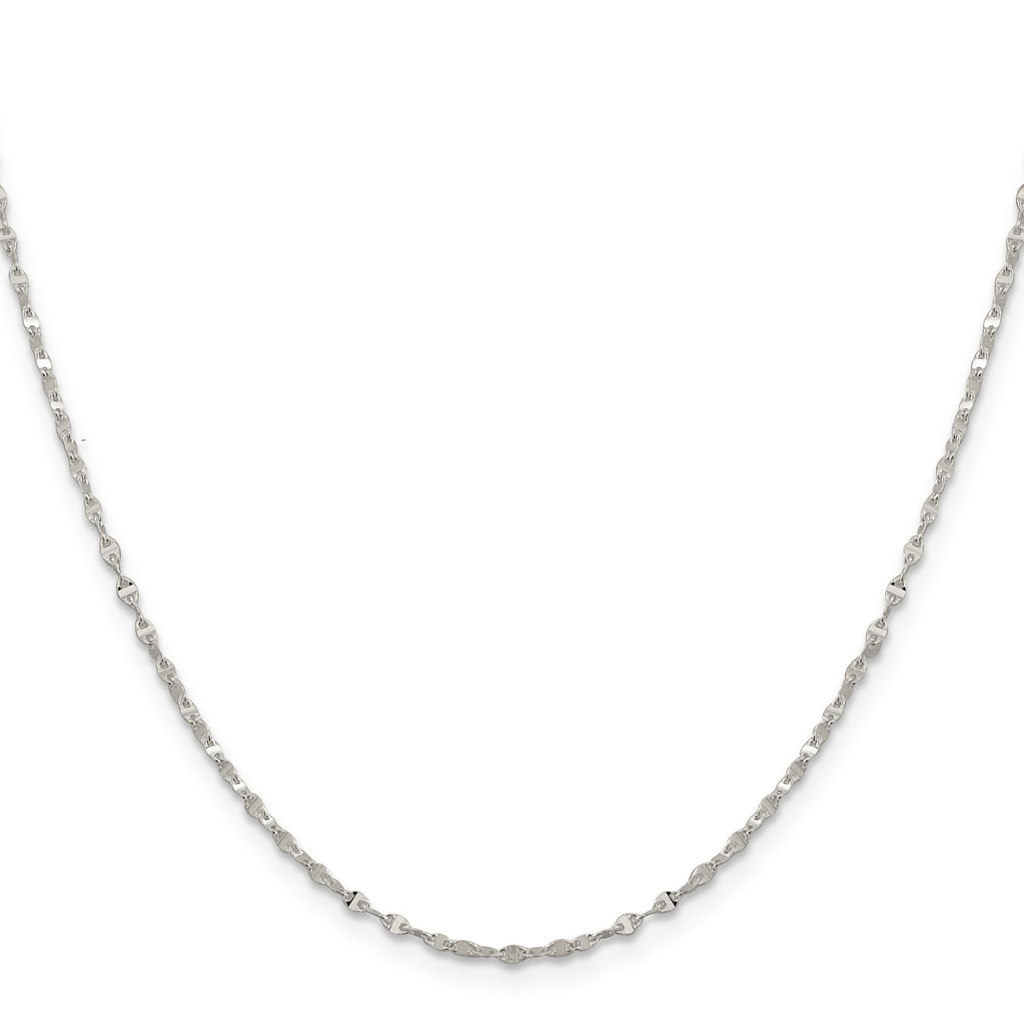 Sterling Silver 1.75mm Fancy Wave Flat Link Chain