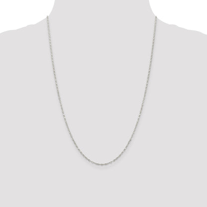 Sterling Silver 1.75mm Fancy Wave Flat Link Chain
