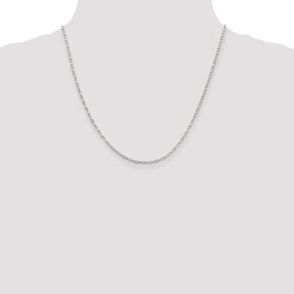 Sterling Silver 2.25mm Fancy Wave Flat Link Chain