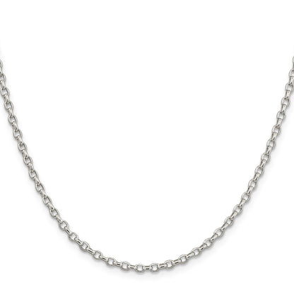 Sterling Silver 2.75mm Oval Fancy Rolo Chain