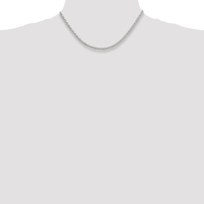 Sterling Silver 2.75mm Oval Fancy Rolo Chain