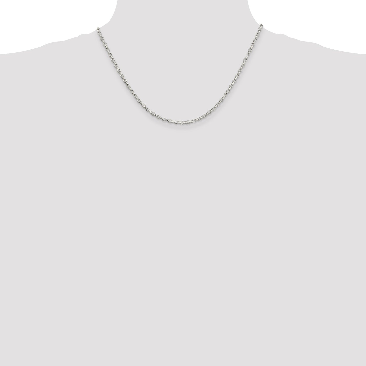 Sterling Silver 2.75mm Oval Fancy Rolo Chain
