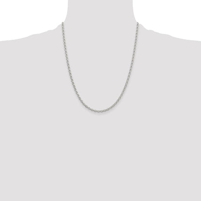 Sterling Silver 2.75mm Oval Fancy Rolo Chain