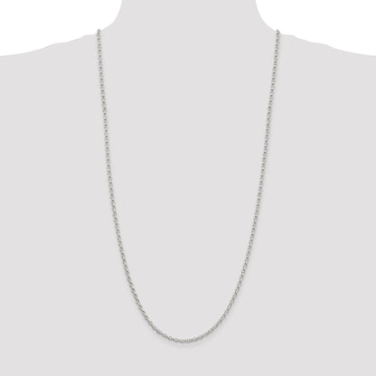 Sterling Silver 2.75mm Oval Fancy Rolo Chain