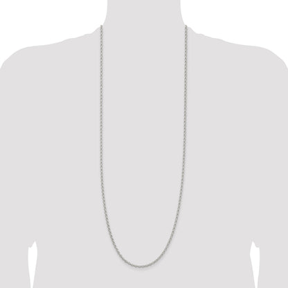 Sterling Silver 2.75mm Oval Fancy Rolo Chain