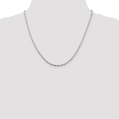 Sterling Silver 2mm Fancy Beaded Chain