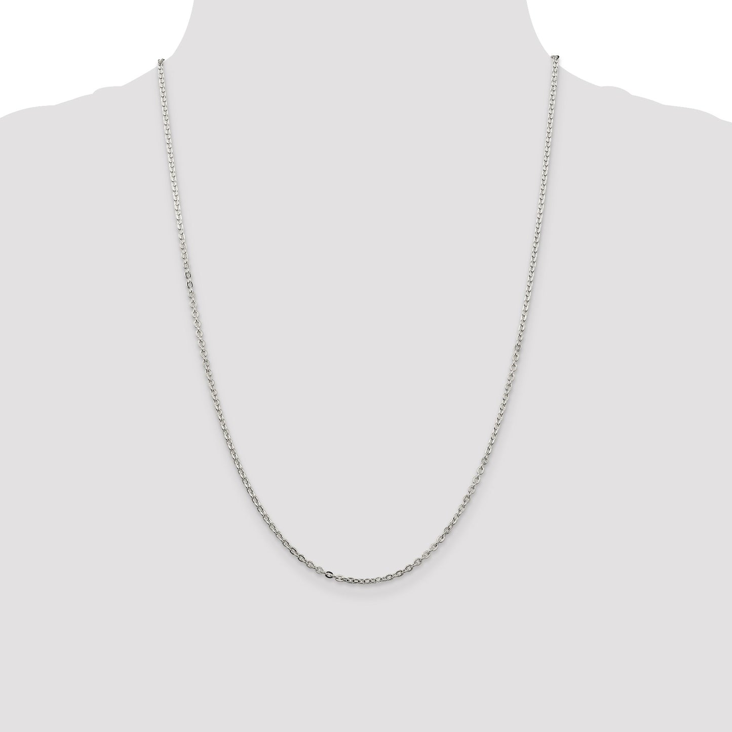 Sterling Silver 2mm Flat Link Cable Chain