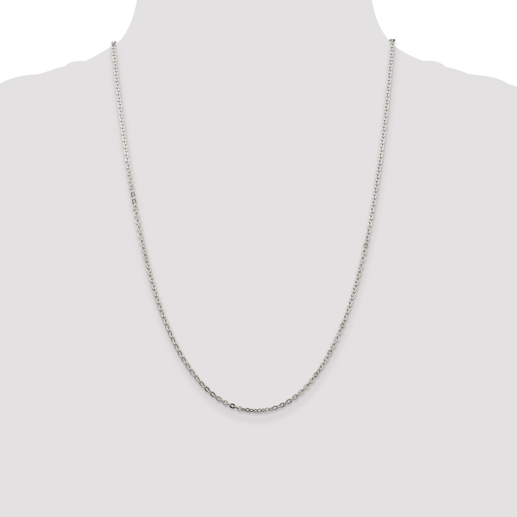 Sterling Silver 2mm Flat Link Cable Chain