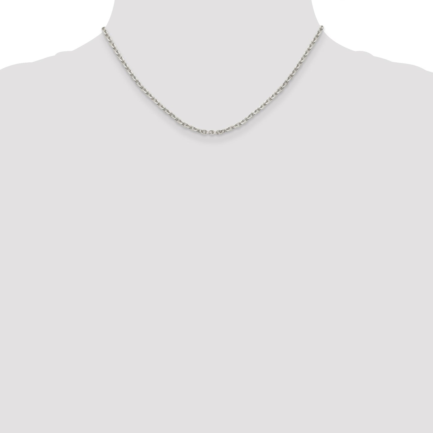 Sterling Silver 2.75mm Flat Link Cable Chain