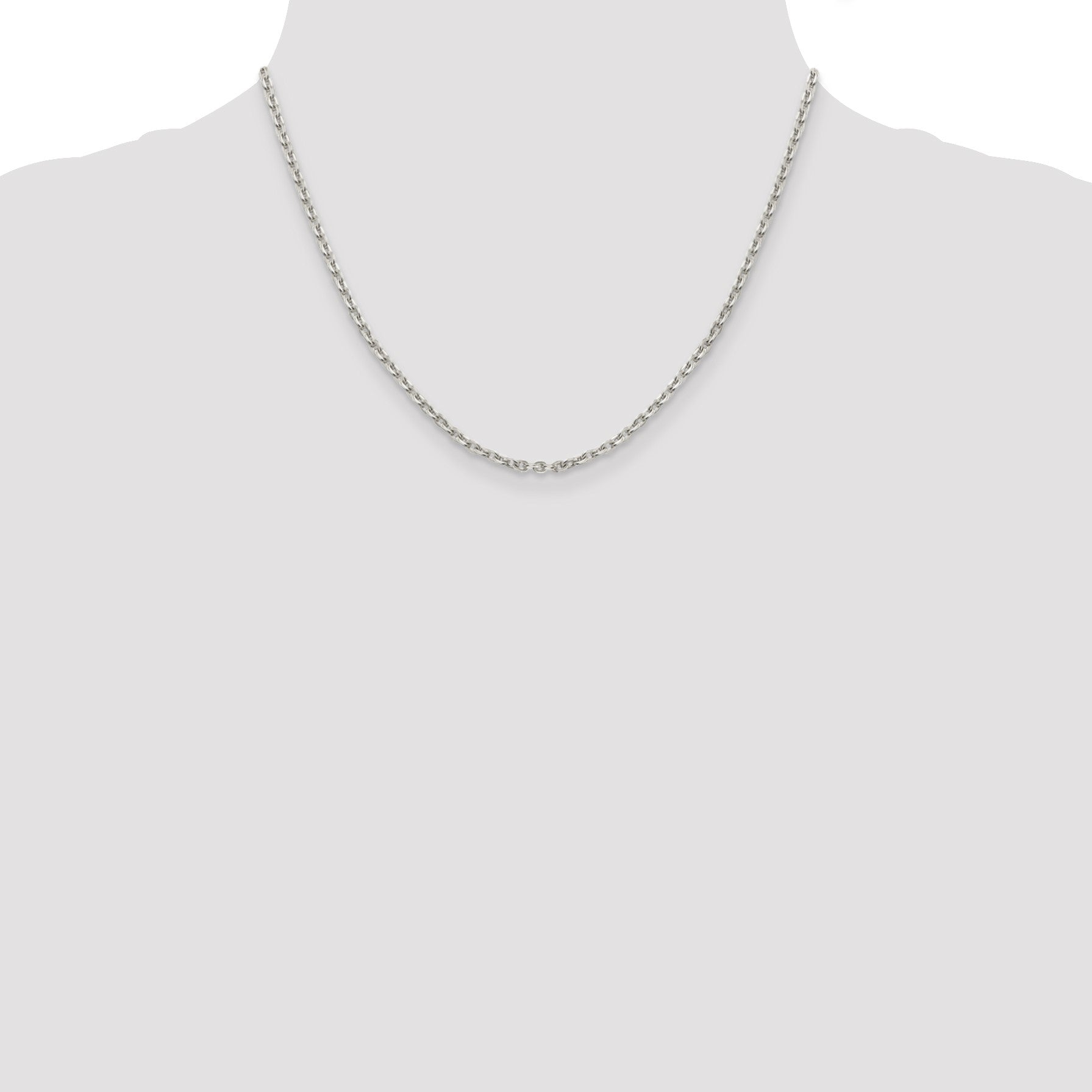 Sterling Silver 2.75mm Flat Link Cable Chain