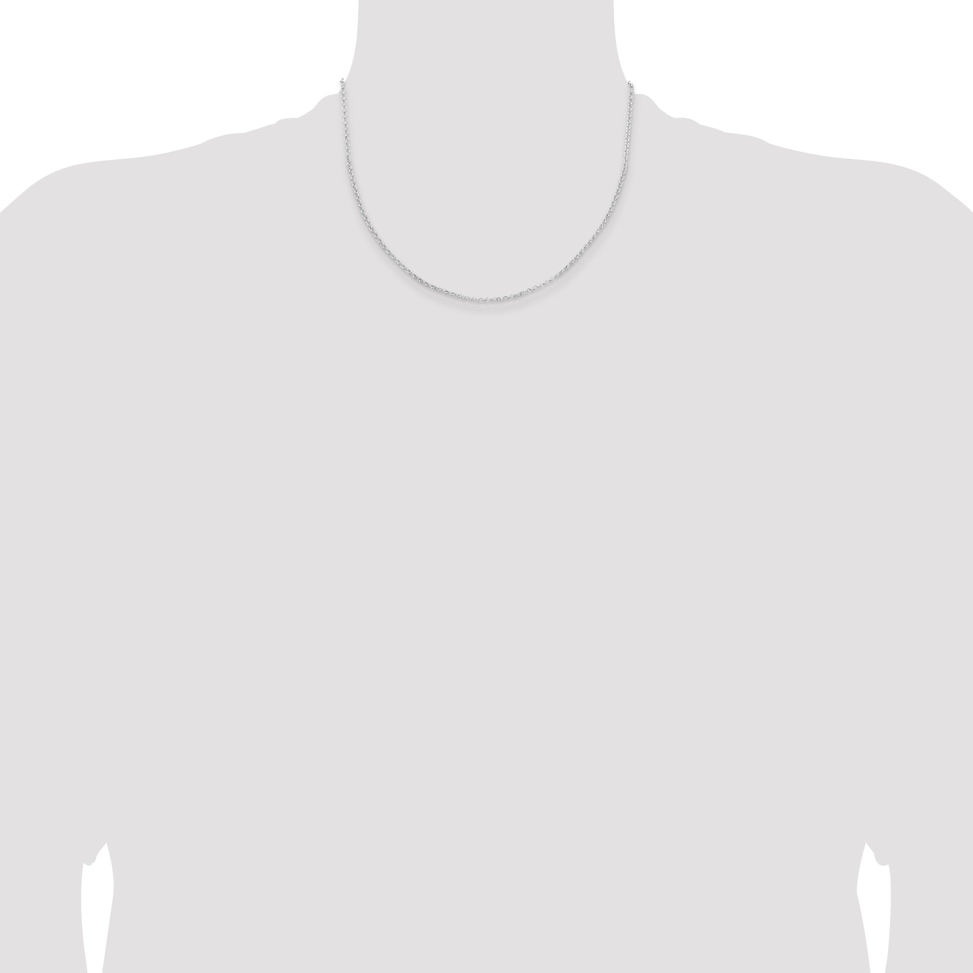 Sterling Silver Rhodium-plated 2mm Rolo Chain