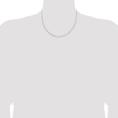 Sterling Silver Rhodium-plated 2mm Rolo Chain