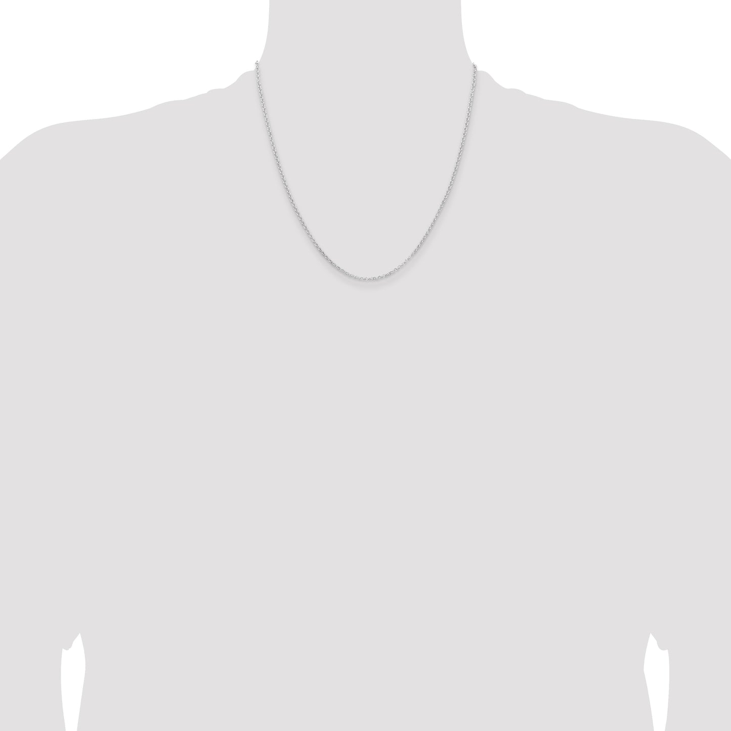 Sterling Silver Rhodium-plated 2mm Rolo Chain
