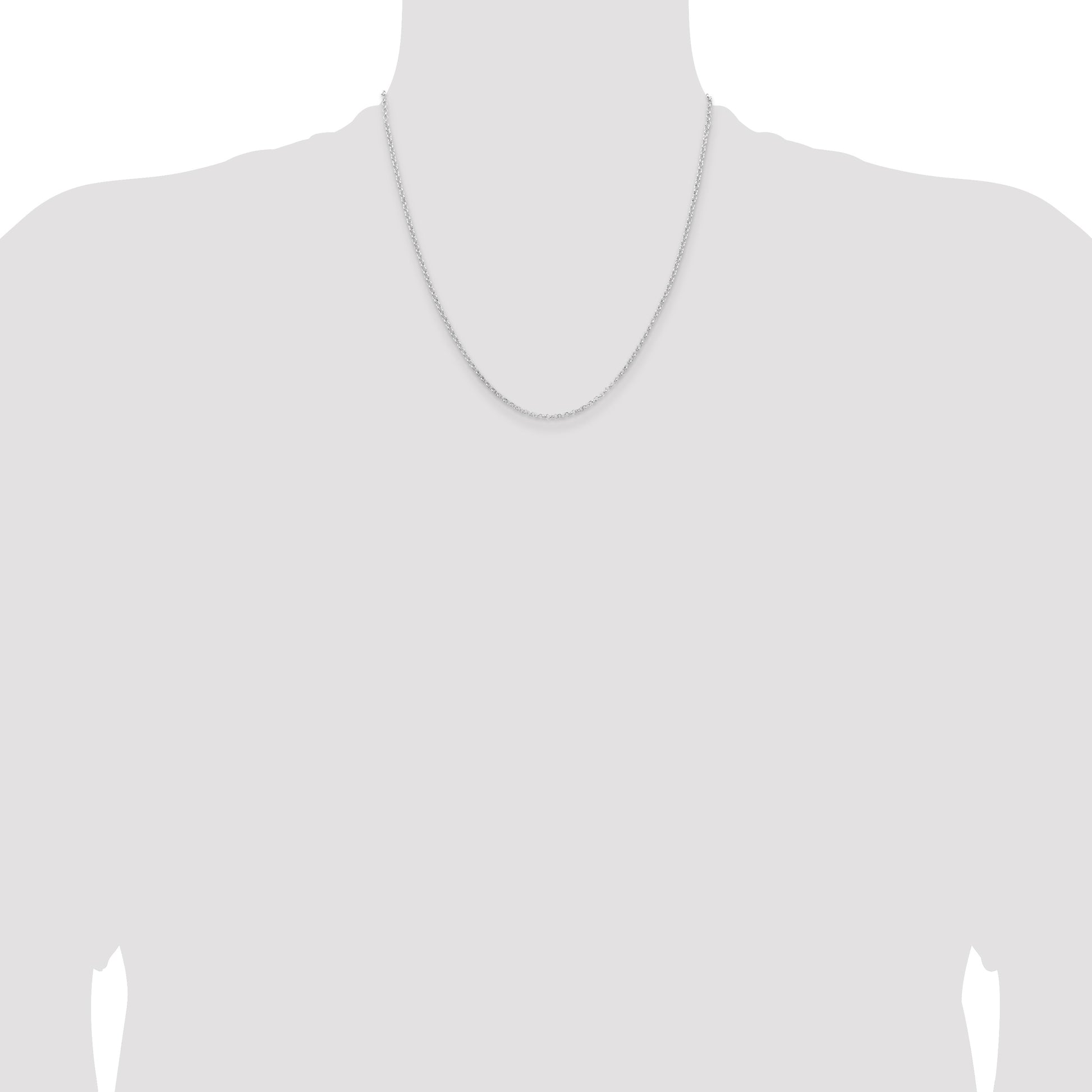 Sterling Silver Rhodium-plated 2mm Rolo Chain