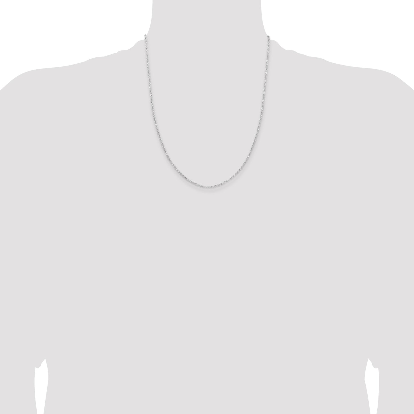Sterling Silver Rhodium-plated 2mm Rolo Chain