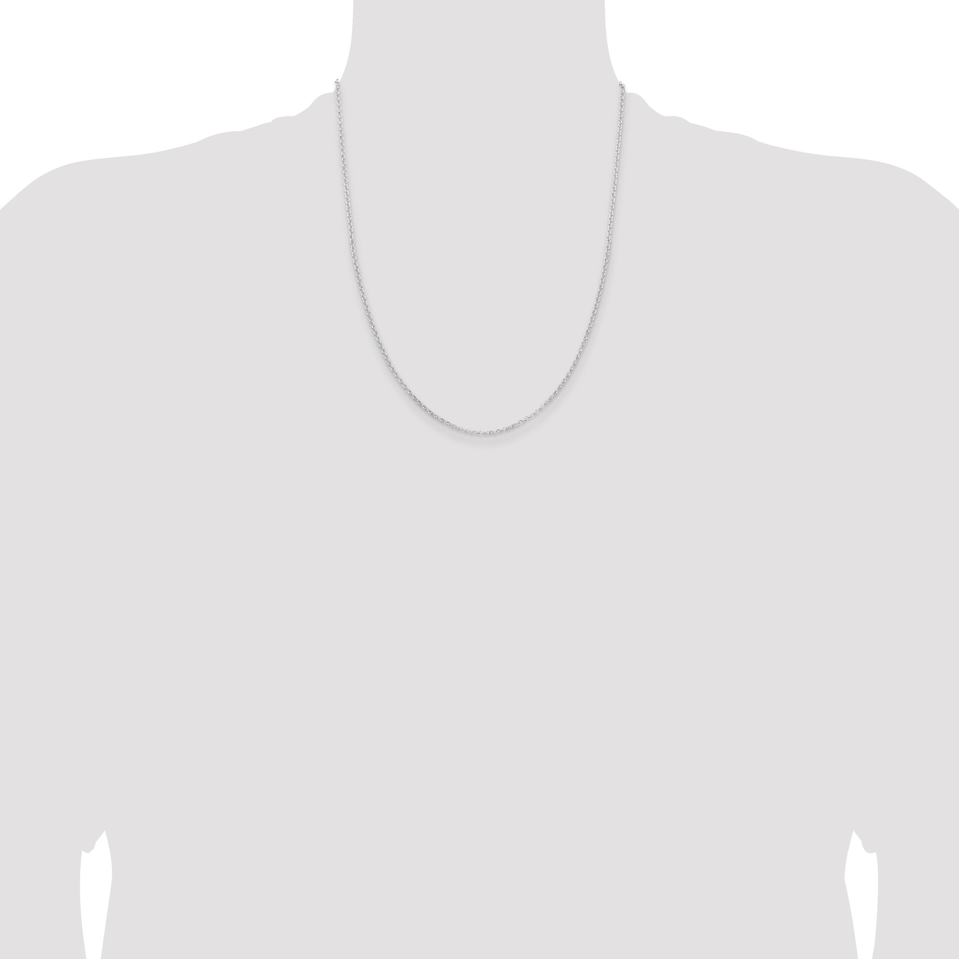 Sterling Silver Rhodium-plated 2mm Rolo Chain