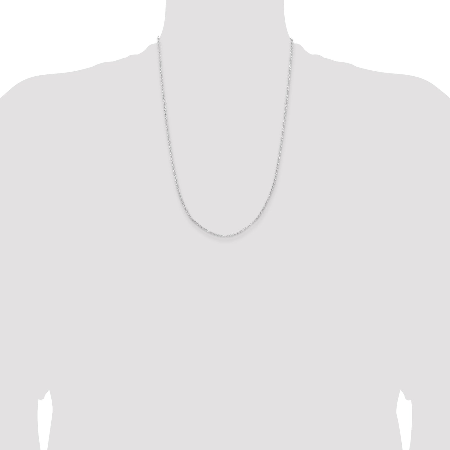 Sterling Silver Rhodium-plated 2mm Rolo Chain