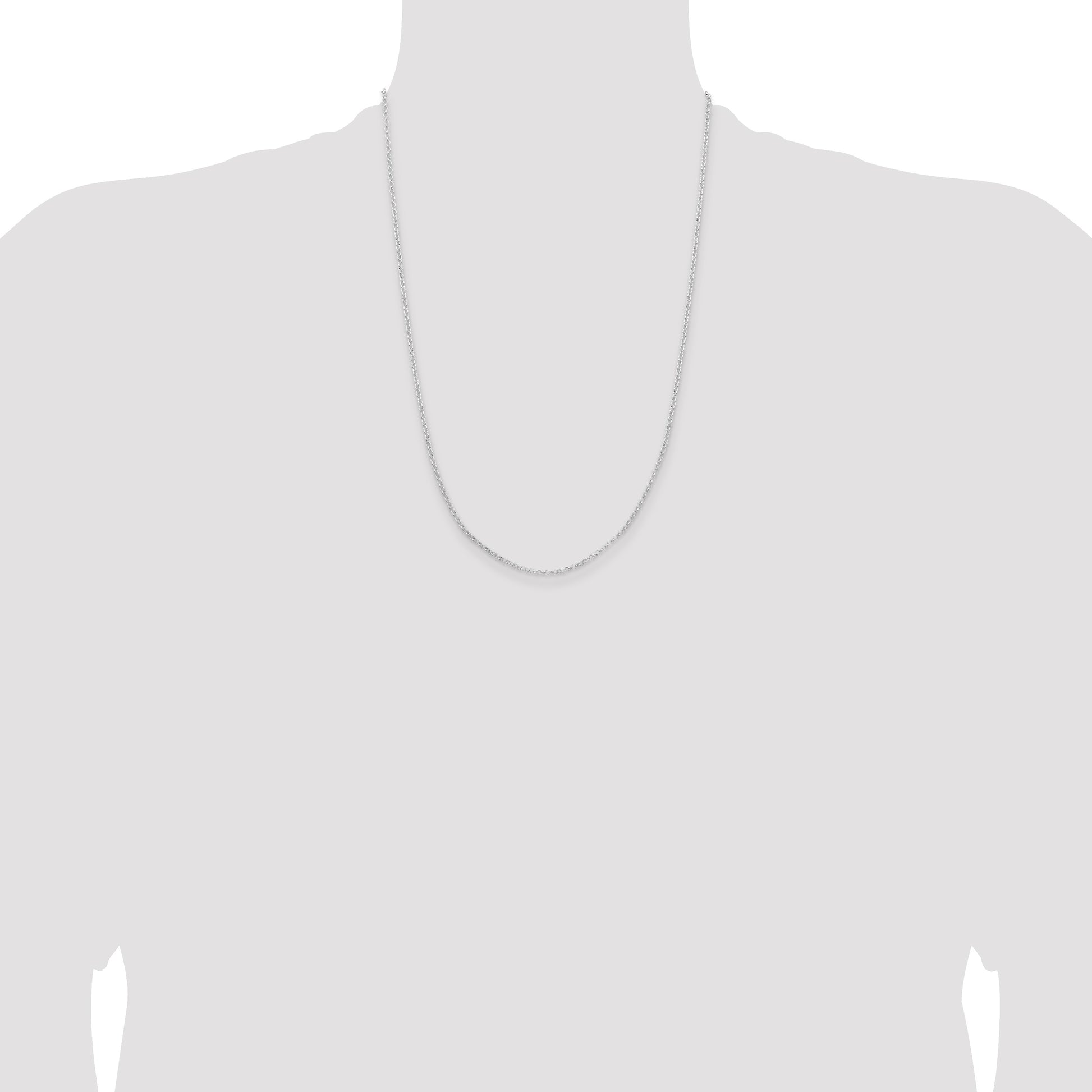 Sterling Silver Rhodium-plated 2mm Rolo Chain