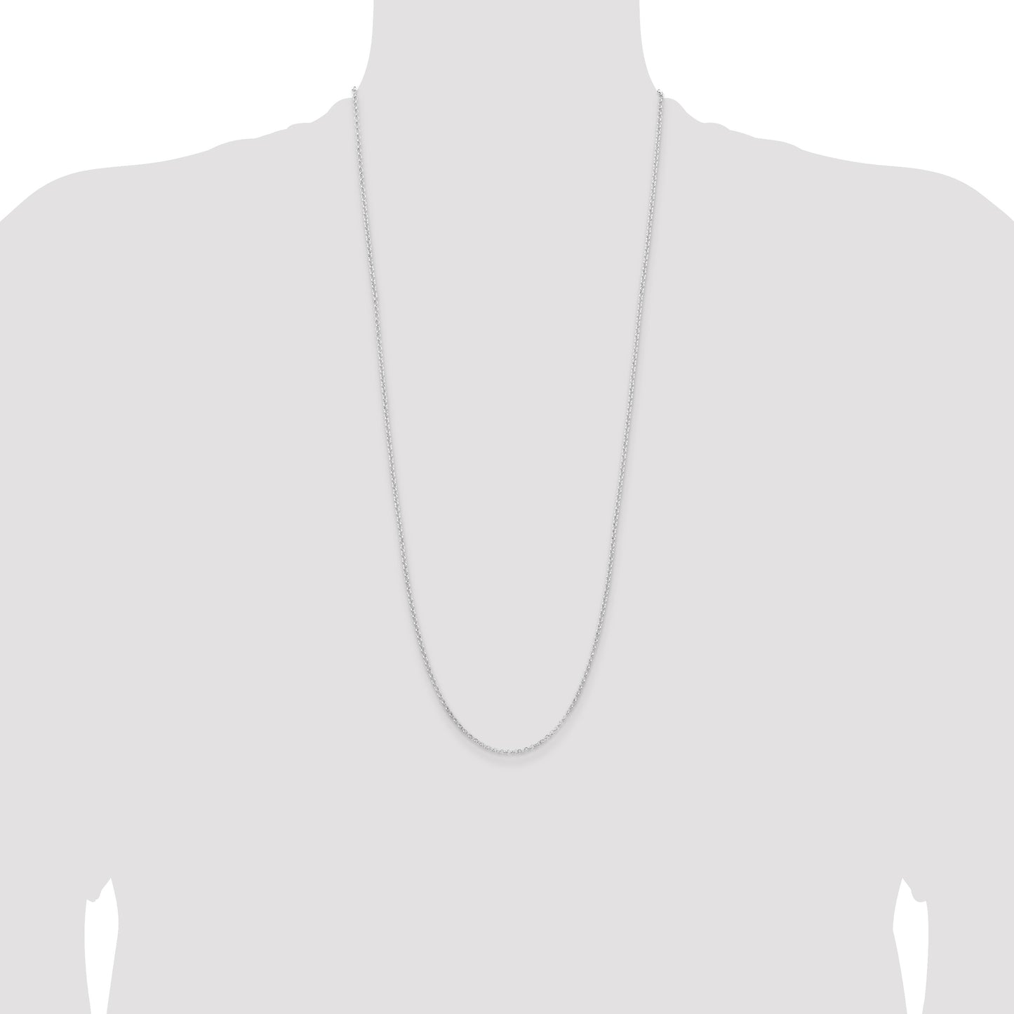Sterling Silver Rhodium-plated 2mm Rolo Chain