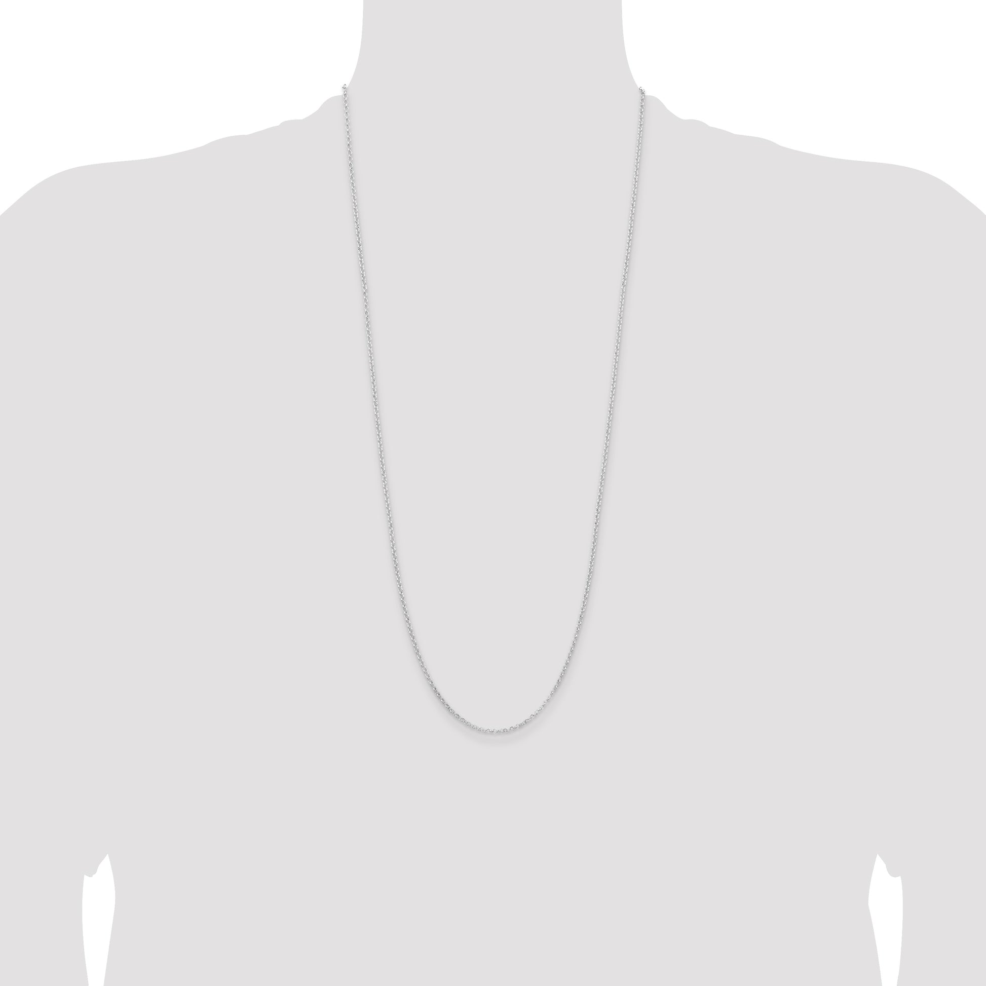 Sterling Silver Rhodium-plated 2mm Rolo Chain