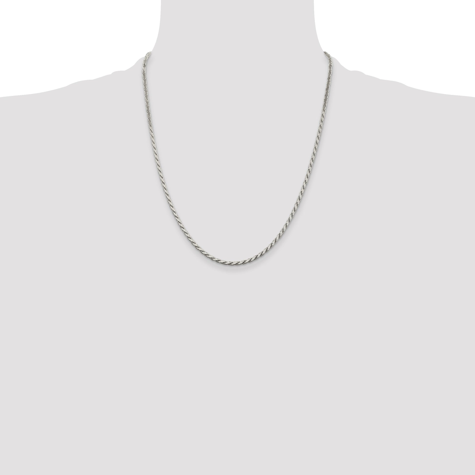 Sterling Silver 2.5mm Flat Rope Chain